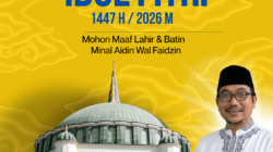 "Kepala DPUPR Pemalang Joko Tri Asmoro memberikan ucapan Selamat Hari Raya Idul Fitri 1447 H / 2026 M."