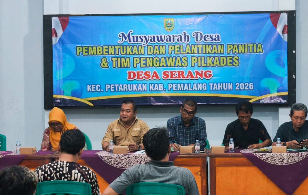 Kawal Tahapan Pilkades 2026, Camat Petarukan Pimpin Musdes Pembentukan Panitia di Desa Serang
