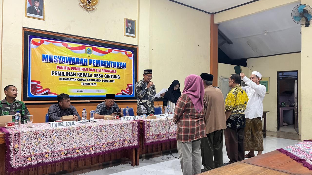 Kawal Pilkades Damai se-Kecamatan Comal, Desa Gintung Resmi Miliki Panitia Pemilihan Baru